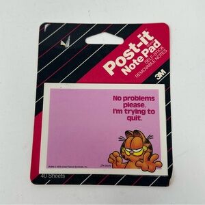 3M Garfield 1990 Post it Note Pad Self Stick Removable Notes 40 Sheets Sealed